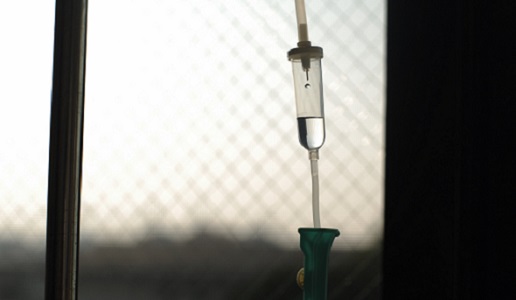 An IV water drip