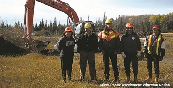 People on site working in a field