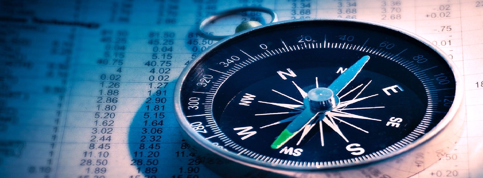 A compass sitting on a table